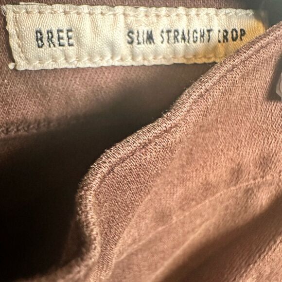 NWT Edwin Anthropology Women’s Bree Slim Straight Crop Jeans Java Brown- Size 27 - Picture 7 of 11